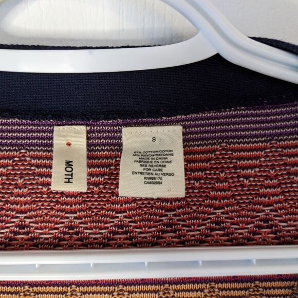 Anthropologie Moth Fiamma Chevron Knit Cardigan Small @L1 - Picture 4 of 8